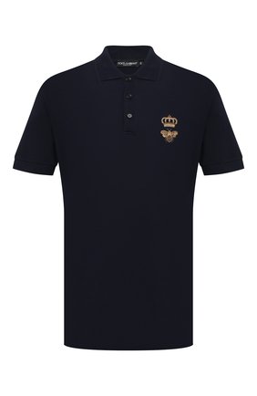 Мужское хлопковое поло DOLCE & GABBANA синего цвета по цене 47050 руб., арт. G8MM7Z/FU7EN | Фото 1 Мужское хлопковое поло DOLCE & GABBANA синего цвета, арт. G8MM7Z/FU7EN | Фото 1