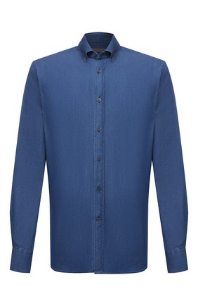 Мужская хлопковая рубашка CORNELIANI синего цвета по цене 23450 руб., арт. 87P120-1111054/00 | Фото 1 Мужская хлопковая рубашка CORNELIANI синего цвета, арт. 87P120-1111054/00 | Фото 1