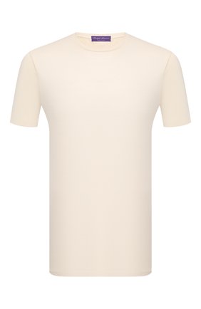Мужская футболка из шелка и хлопка RALPH LAUREN кремвого цвета по цене 39150 руб., арт. 790831422 | Фото 1 Мужская футболка из шелка и хлопка RALPH LAUREN кремвого цвета, арт. 790831422 | Фото 1