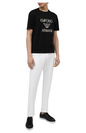 Мужская футболка EMPORIO ARMANI черного цвета по цене 12050 руб., арт. 3K1TAF/1JUVZ | Фото 2 Мужская футболка EMPORIO ARMANI черного цвета, арт. 3K1TAF/1JUVZ | Фото 2