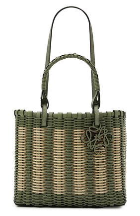 Женский сумка-тоут LOEWE зеленого цвета по цене 180500 руб., арт. A717P28X01 | Фото 1 Женский сумка-тоут LOEWE зеленого цвета, арт. A717P28X01 | Фото 1 (Материал: Натуральная кожа, Дерево; Размер: medium; Сумки-технические: Сумки-шопперы)