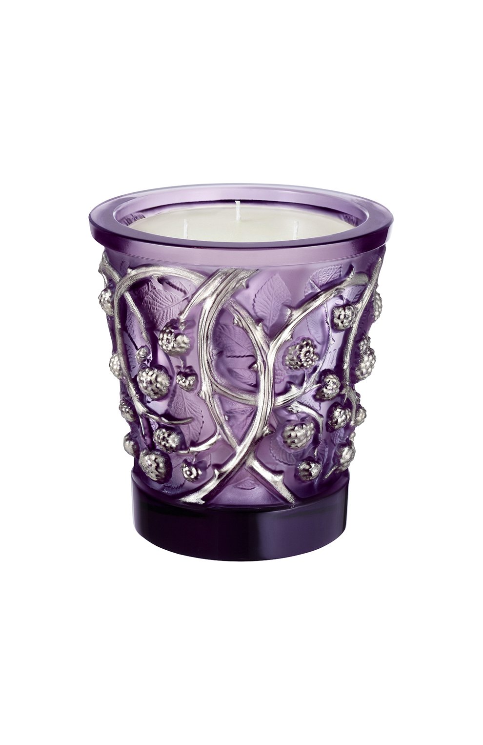 Свеча в стакане epines LALIQUE фиолетового цвета, арт. B14600 | Фото 1 (Ограничения доставки: flammable)
