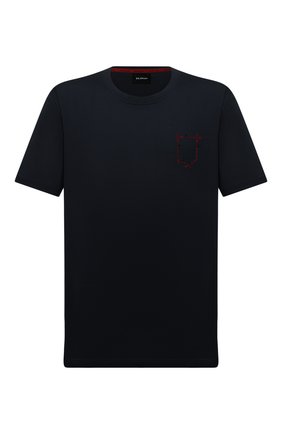 Мужская хлопковая футболка KITON темно-синего цвета по цене 66000 руб., арт. UK1163L | Фото 1 Мужская хлопковая футболка KITON темно-синего цвета, арт. UK1163L | Фото 1