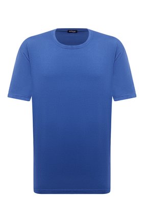 Мужская футболка из хлопка и кашемира KITON синего цвета по цене 79150 руб., арт. UMK0029/4XL-8XL | Фото 1 Мужская футболка из хлопка и кашемира KITON синего цвета, арт. UMK0029/4XL-8XL | Фото 1