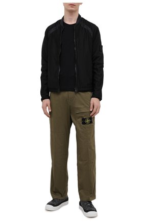 Мужские брюки из хлопка и шерсти STONE ISLAND хаки цвета по цене 29550 руб., арт. 741530609 | Фото 2 Мужские брюки из хлопка и шерсти STONE ISLAND хаки цвета, арт. 741530609 | Фото 2