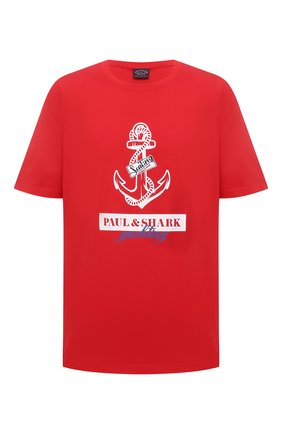 Мужская хлопковая футболка PAUL&SHARK красного цвета по цене 17550 руб., арт. 21411081/C00/3XL-6XL | Фото 1 Мужская хлопковая футболка PAUL&SHARK красного цвета, арт. 21411081/C00/3XL-6XL | Фото 1