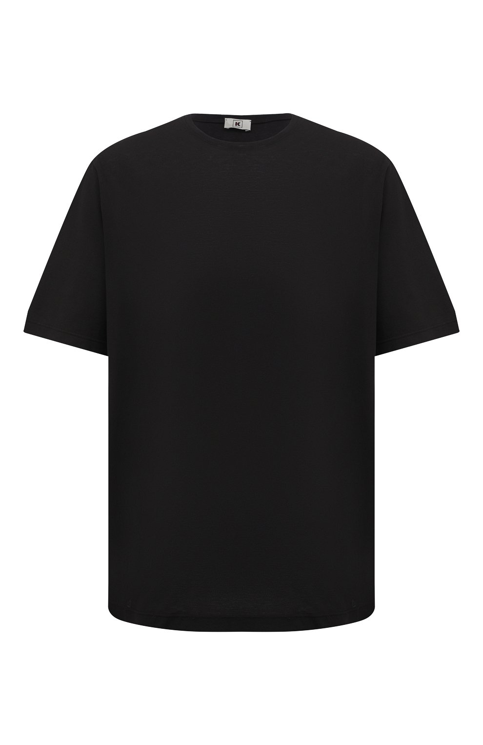 Мужская хлопковая футболка KIRED черного цвета, арт. WBACI0LW7321007001/64-74 | Фото 1 (Big sizes: Big Sizes; Принт: Без принта; Рукава: Короткие; Длина (для топов): Удлиненные; Материал внешний: Хлопок; Стили: Кэжуэл)