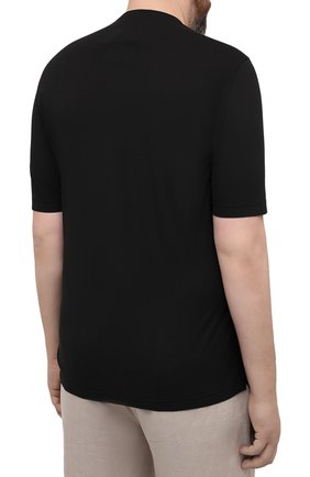 Мужская хлопковая футболка KIRED черного цвета, арт. WBACI0LW7321007001/64-74 | Фото 4 (Big sizes: Big Sizes; Принт: Без принта; Рукава: Короткие; Длина (для топов): Удлиненные; Материал внешний: Хлопок; Стили: Кэжуэл)