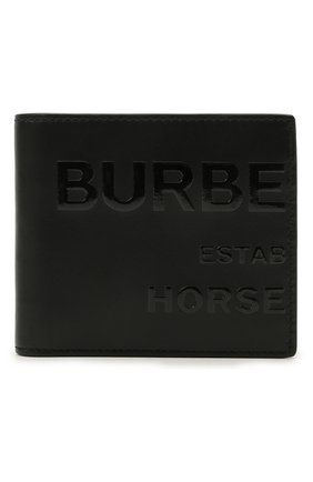 Мужской кожаное портмоне BURBERRY черного цвета, арт. 8039013 | Фото 1 (Материал: Натуральная кожа)