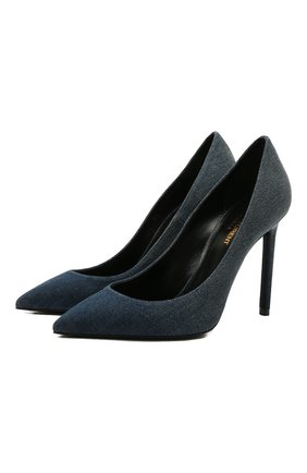 Женские текстильные туфли anja SAINT LAURENT темно-синего цвета по цене 52550 руб., арт. 493026/20800 | Фото 1 Женские текстильные туфли anja SAINT LAURENT темно-синего цвета, арт. 493026/20800 | Фото 1