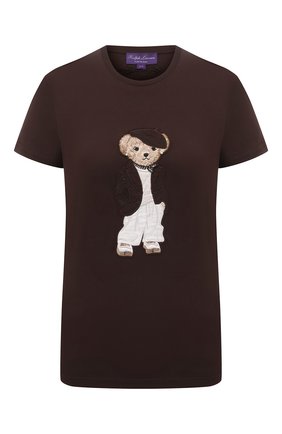 Женская хлопковая футболка RALPH LAUREN коричневого цвета по цене 42850 руб., арт. 290840844 | Фото 1 Женская хлопковая футболка RALPH LAUREN коричневого цвета, арт. 290840844 | Фото 1
