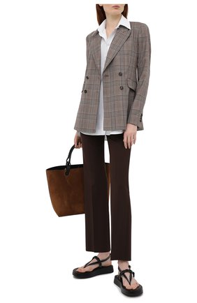Женские брюки VALENTINO темно-коричневого цвета по цене 94650 руб., арт. VB0RB4C06DP | Фото 2 Женские брюки VALENTINO темно-коричневого цвета, арт. VB0RB4C06DP | Фото 2