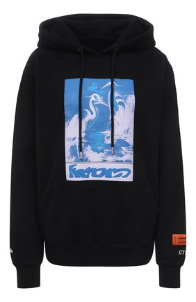 Женский хлопковое худи HERON PRESTON черного цвета по цене 39950 руб., арт. HWBB020R21JER0041040 | Фото 1 Женский хлопковое худи HERON PRESTON черного цвета, арт. HWBB020R21JER0041040 | Фото 1