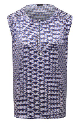 Женский шелковый топ KITON синего цвета по цене 85350 руб., арт. D51432K09T56 | Фото 1 Женский шелковый топ KITON синего цвета, арт. D51432K09T56 | Фото 1