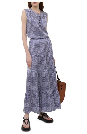 Женская шелковая юбка KITON синего цвета по цене 173000 руб., арт. D49214K09T56 | Фото 2 Женская шелковая юбка KITON синего цвета, арт. D49214K09T56 | Фото 2 (Женское Кросс-КТ: Юбка-одежда; Длина Ж (юбки, платья, шорты): Макси; Материал внешний: Шелк; Стили: Романтичный)