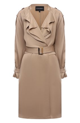 Женский плащ из вискозы EMPORIO ARMANI бежевого цвета по цене 58300 руб., арт. 3K2L80/2N7RZ | Фото 1 Женский плащ из вискозы EMPORIO ARMANI бежевого цвета, арт. 3K2L80/2N7RZ | Фото 1