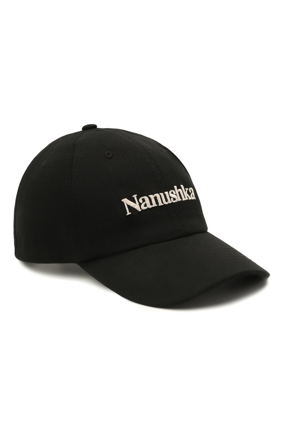Женская хлопковая бейсболка NANUSHKA черного цвета, арт. VAL_BLACK_C0TT0N CANVAS | Фото 1 (Материал: Текстиль, Хлопок)