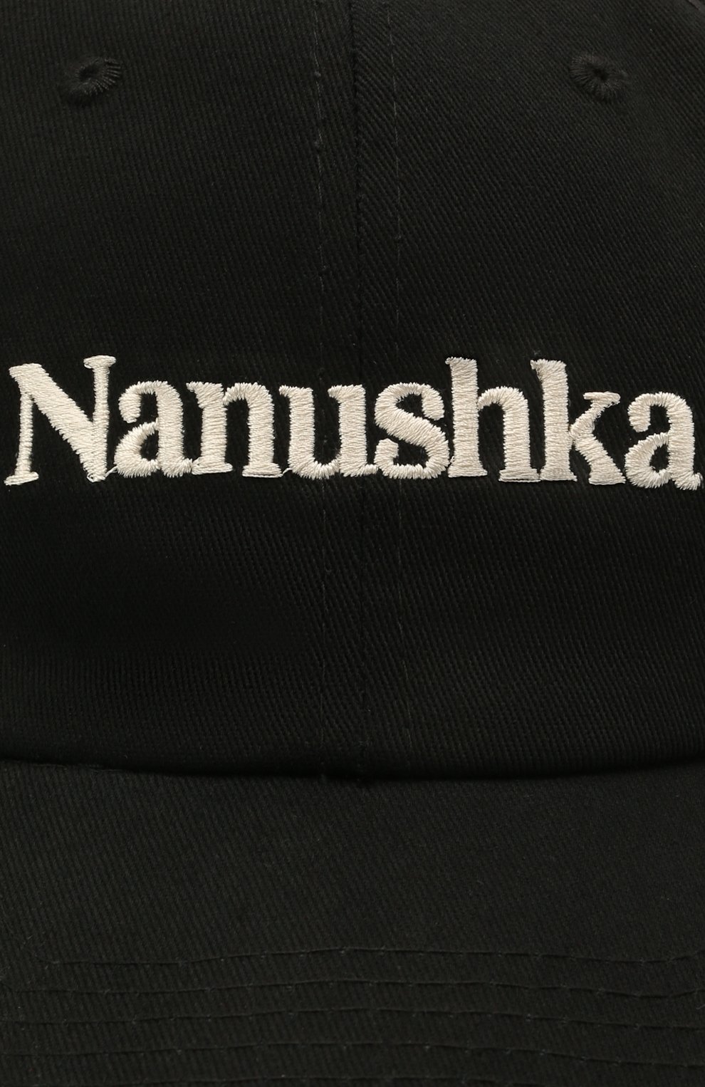 Женская хлопковая бейсболка NANUSHKA черного цвета, арт. VAL_BLACK_C0TT0N CANVAS | Фото 3 (Материал: Текстиль, Хлопок)