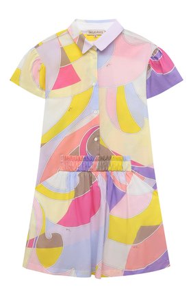 Детское хлопковое платье EMILIO PUCCI разноцветного цвета по цене 31150 руб., арт. 9O1181 | Фото 1 Детское хлопковое платье EMILIO PUCCI разноцветного цвета, арт. 9O1181 | Фото 1
