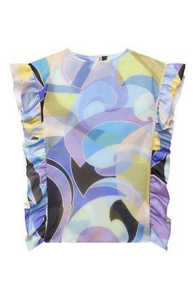 Детский хлопковый топ EMILIO PUCCI голубого цвета по цене 35750 руб., арт. 9O1112 | Фото 1 Детский хлопковый топ EMILIO PUCCI голубого цвета, арт. 9O1112 | Фото 1