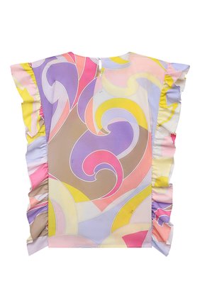 Детский хлопковый топ EMILIO PUCCI желтого цвета по цене 35750 руб., арт. 9O1112 | Фото 2 Детский хлопковый топ EMILIO PUCCI желтого цвета, арт. 9O1112 | Фото 2
