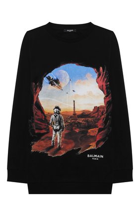 Детская хлопковый лонгслив BALMAIN черного цвета по цене 19950 руб., арт. 6O8530 | Фото 1 Детская хлопковый лонгслив BALMAIN черного цвета, арт. 6O8530 | Фото 1