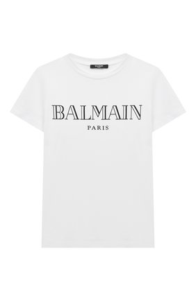 Детская футболка BALMAIN белого цвета по цене 20850 руб., арт. 6M8721 | Фото 1 Детская футболка BALMAIN белого цвета, арт. 6M8721 | Фото 1