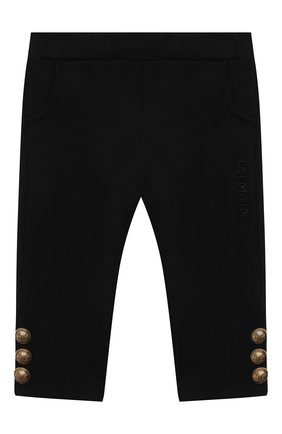 Детские хлопковые брюки BALMAIN черного цвета по цене 22750 руб., арт. 6O6830 | Фото 1 Детские хлопковые брюки BALMAIN черного цвета, арт. 6O6830 | Фото 1 (Материал внешний: Хлопок; Ростовка одежда: 12 мес | 80 см, 18 мес | 86 см, 24 мес | 92 см, 36 мес | 98 см)
