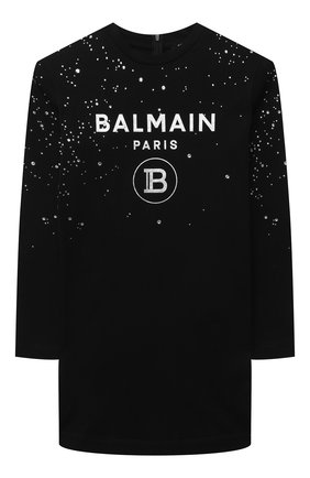Детское хлопковое платье BALMAIN черного цвета по цене 48750 руб., арт. 6O1070 | Фото 1 Детское хлопковое платье BALMAIN черного цвета, арт. 6O1070 | Фото 1