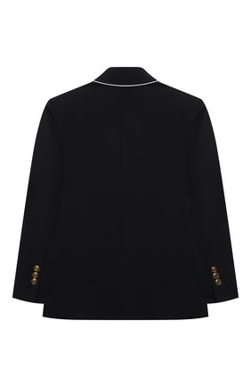 Детский шерстяной жакет BALMAIN синего цвета по цене 123500 руб., арт. 6O2584 | Фото 2 Детский шерстяной жакет BALMAIN синего цвета, арт. 6O2584 | Фото 2