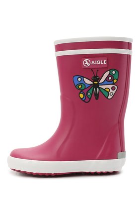 Детские резиновые сапоги AIGLE розового цвета по цене 3995 руб., арт. R11962/L0LLY P0P THEME | Фото 2 Детские резиновые сапоги AIGLE розового цвета, арт. R11962/L0LLY P0P THEME | Фото 2