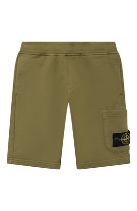 Детские хлопковые шорты STONE ISLAND хаки цвета по цене 9505 руб., арт. 741661840/4 | Фото 1 Детские хлопковые шорты STONE ISLAND хаки цвета, арт. 741661840/4 | Фото 1