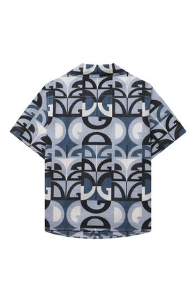 Детская хлопковая рубашка DOLCE & GABBANA голубого цвета по цене 19450 руб., арт. L43S06/HS5H1/2-6 | Фото 2 Детская хлопковая рубашка DOLCE & GABBANA голубого цвета, арт. L43S06/HS5H1/2-6 | Фото 2