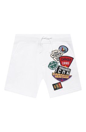 Детские хлопковые шорты DSQUARED2 белого цвета по цене 17150 руб., арт. DQ0333-D003G | Фото 1 Детские хлопковые шорты DSQUARED2 белого цвета, арт. DQ0333-D003G | Фото 1
