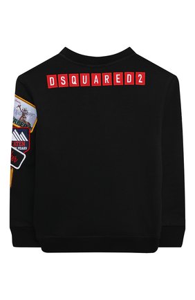 Детский хлопковый свитшот DSQUARED2 черного цвета по цене 25250 руб., арт. DQ0334-D003G | Фото 2 Детский хлопковый свитшот DSQUARED2 черного цвета, арт. DQ0334-D003G | Фото 2