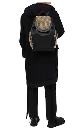 Мужской кожаный рюкзак explorafunk CHRISTIAN LOUBOUTIN черного цвета, арт. 1215153/EXPL0RAFUNK S | Фото 2 (Ремень/цепочка: На ремешке; Материал: Натуральная кожа; Размер: large)