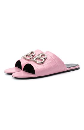 Женские кожаные шлепанцы oval BALENCIAGA розового цвета по цене 53450 руб., арт. 629537/WA9D3 | Фото 1 Женские кожаные шлепанцы oval BALENCIAGA розового цвета, арт. 629537/WA9D3 | Фото 1
