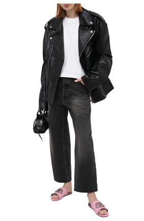 Женские кожаные шлепанцы oval BALENCIAGA розового цвета по цене 53450 руб., арт. 629537/WA9D3 | Фото 2 Женские кожаные шлепанцы oval BALENCIAGA розового цвета, арт. 629537/WA9D3 | Фото 2