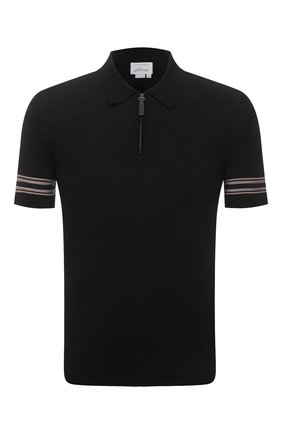 Мужское поло из хлопка и шелка BRIONI черного цвета по цене 74900 руб., арт. UMS20L/P0K86 | Фото 1 Мужское поло из хлопка и шелка BRIONI черного цвета, арт. UMS20L/P0K86 | Фото 1