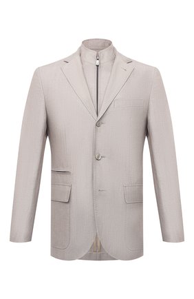 Мужской пиджак из шерсти и льна CORNELIANI светло-серого цвета по цене 119500 руб., арт. 87X595-1118360/90 | Фото 1 Мужской пиджак из шерсти и льна CORNELIANI светло-серого цвета, арт. 87X595-1118360/90 | Фото 1