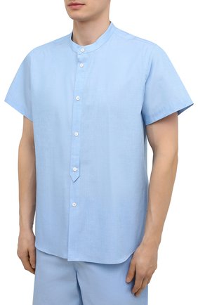 Мужская хлопковая пижама ZIMMERLI голубого цвета по цене 11950 руб., арт. 4030-75411 | Фото 2 Мужская хлопковая пижама ZIMMERLI голубого цвета, арт. 4030-75411 | Фото 2 (Кросс-КТ: домашняя одежда; Рукава: Короткие; Материал внешний: Хлопок; Длина (для топов): Стандартные)