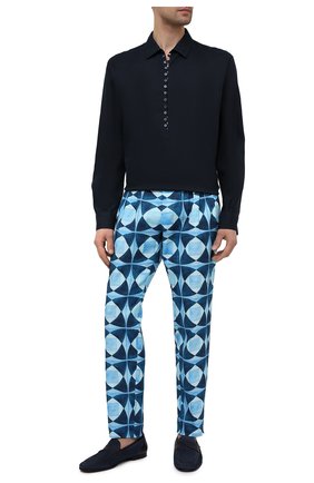 Мужские хлопковые брюки DOLCE & GABBANA синего цвета по цене 94350 руб., арт. GWD5HT/FP6M9 | Фото 2 Мужские хлопковые брюки DOLCE & GABBANA синего цвета, арт. GWD5HT/FP6M9 | Фото 2