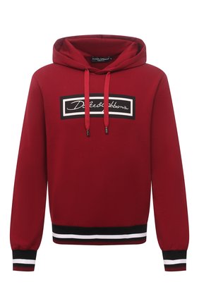 Мужской хлопковое худи DOLCE & GABBANA красного цвета по цене 52150 руб., арт. G90F9T/FI76N | Фото 1 Мужской хлопковое худи DOLCE & GABBANA красного цвета, арт. G90F9T/FI76N | Фото 1