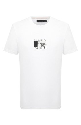 Мужская хлопковая футболка TEE LIBRARY белого цвета по цене 6480 руб., арт. TSK-TS-05 | Фото 1 Мужская хлопковая футболка TEE LIBRARY белого цвета, арт. TSK-TS-05 | Фото 1