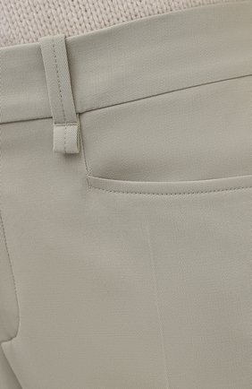 Женские шерстяные брюки CHLOÉ светло-зеленого цвета, арт. CHC21UPA17166 | Фото 5 (Длина (брюки, джинсы): Удлиненные; Силуэт Ж (брюки и джинсы): Широкие; Материал внешний: Шерсть; Женское Кросс-КТ: Брюки-одежда; Региональные ограничения белый список (Axapta Mercury): RU; Материал подклада: Вискоза; Стили: Кэжуэл)