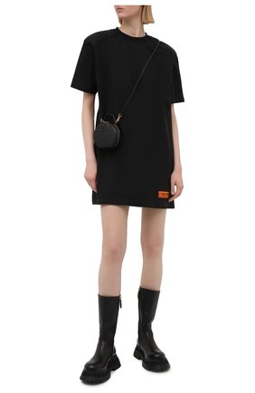 Женское хлопковое платье HERON PRESTON черного цвета по цене 27450 руб., арт. HWDB044R21JER0011001 | Фото 2 Женское хлопковое платье HERON PRESTON черного цвета, арт. HWDB044R21JER0011001 | Фото 2