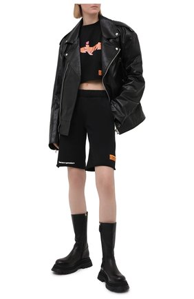 Женская хлопковая футболка HERON PRESTON черного цвета по цене 28300 руб., арт. HWAA028R21JER0011020 | Фото 2 Женская хлопковая футболка HERON PRESTON черного цвета, арт. HWAA028R21JER0011020 | Фото 2