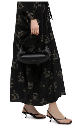 Женская сумка fortune cookie YUZEFI черного цвета, арт. YUZC0-HB-FC-00 | Фото 2 (Размер: medium; Материал: Натуральная кожа; Сумки-технические: Сумки top-handle)