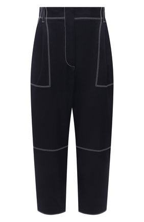 Женские хлопковые брюки ALEXANDER MCQUEEN темно-синего цвета по цене 46850 руб., арт. 656994/QFAAJ | Фото 1 Женские хлопковые брюки ALEXANDER MCQUEEN темно-синего цвета, арт. 656994/QFAAJ | Фото 1 (Стили: Кэжуэл; Силуэт Ж (брюки и джинсы): Прямые; Длина (брюки, джинсы): Укороченные; Материал внешний: Хлопок; Женское Кросс-КТ: Брюки-одежда)
