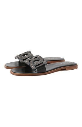Женские кожаные шлепанцы TOD’S черного цвета по цене 42700 руб., арт. XXW05G0EM10MID | Фото 1 Женские кожаные шлепанцы TOD’S черного цвета, арт. XXW05G0EM10MID | Фото 1
